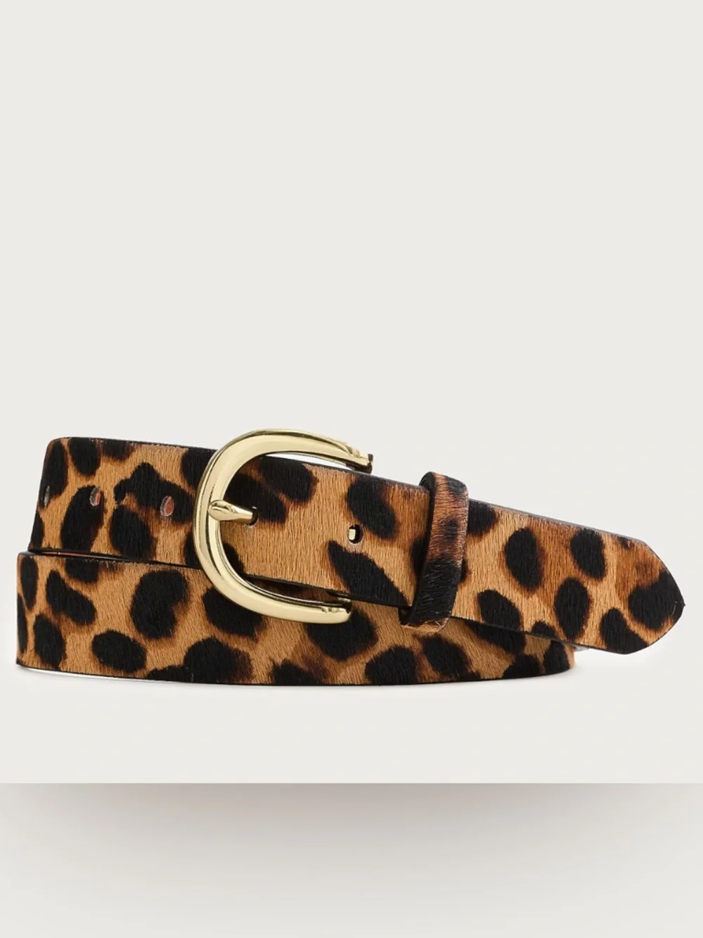 J.Crew calf hair leopard print belt sz M/L - Picture 1 of 4